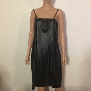 Faux leather tank top dress